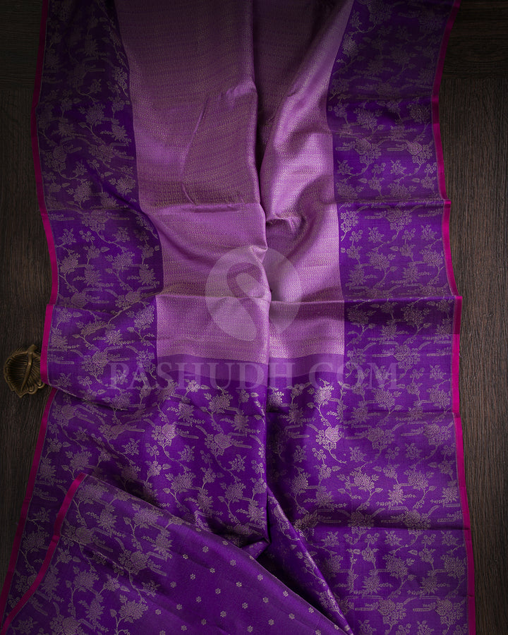 Lavender And Violet Kanjivaram Silk Saree - DJ280(E)