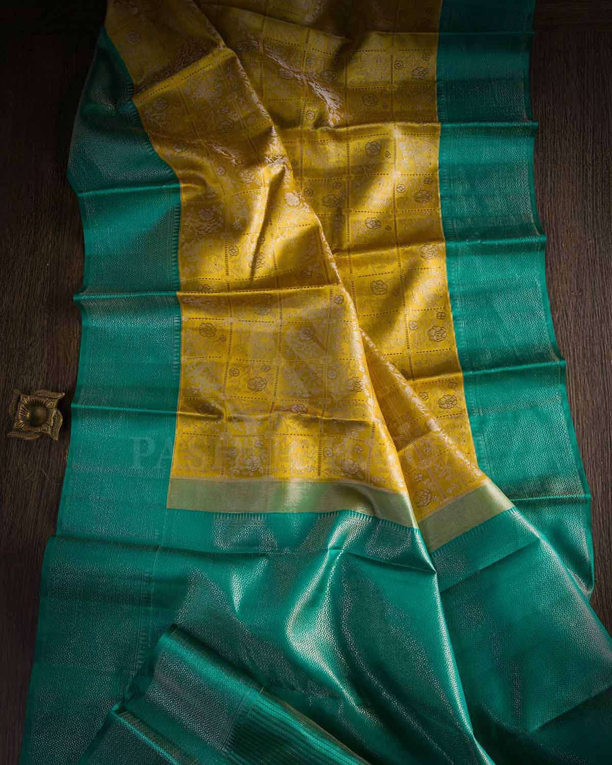 Yellow And Green Kanjivaram Silk Saree - DT278(A)