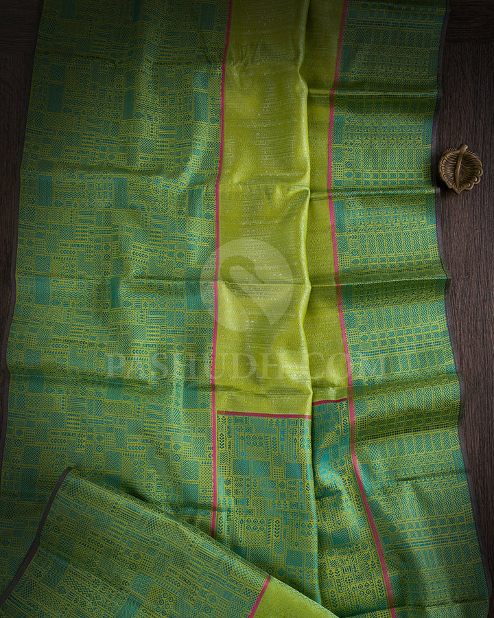 Leaf Green Kanjivaram Silk Saree - D552(B)