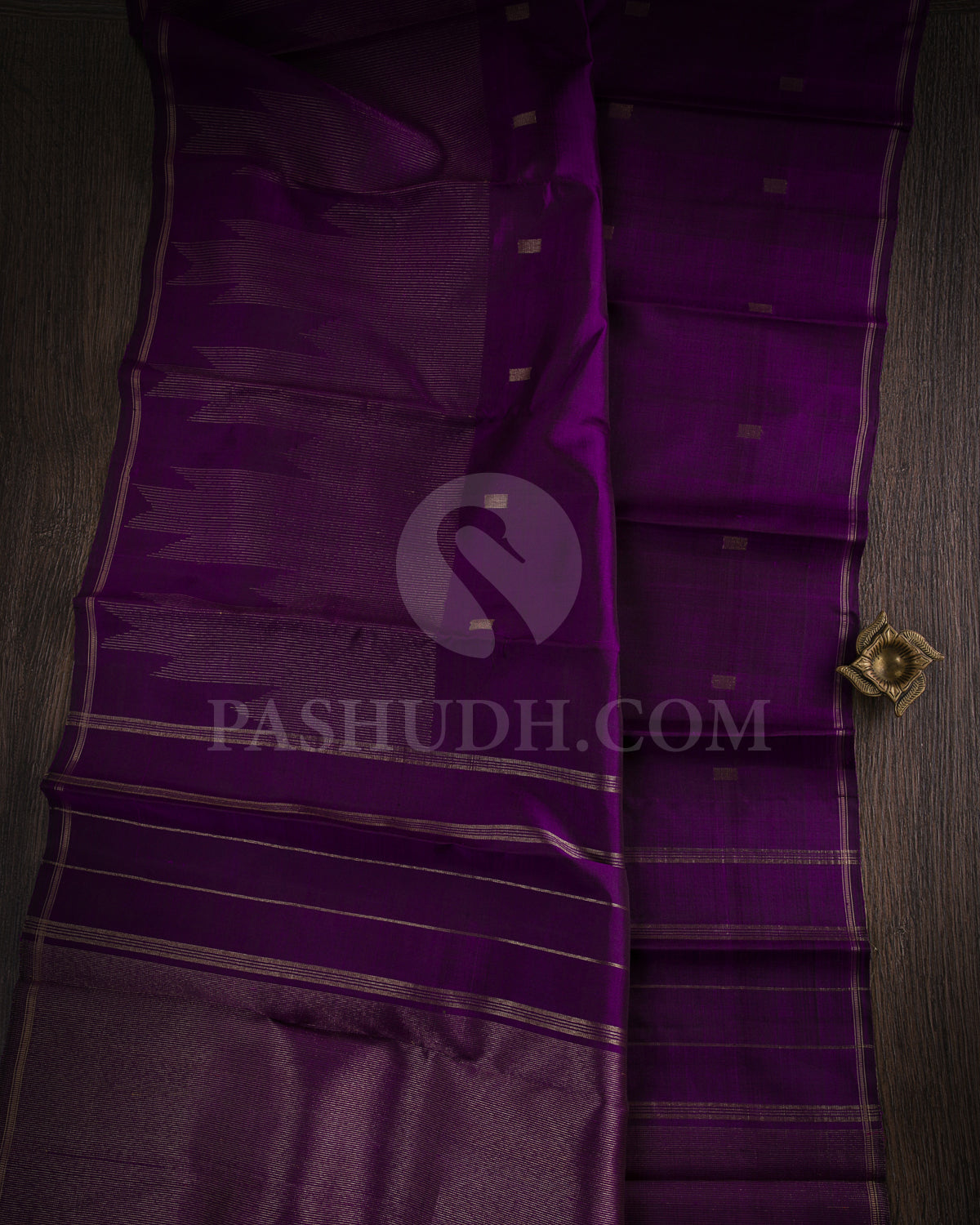 Dark Purple Kanjivaram Silk Saree - KF8