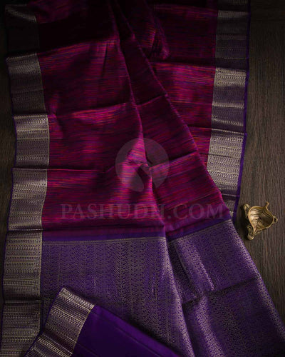 Pink And Purple Kanjivaram Silk Saree - DJ314(A)