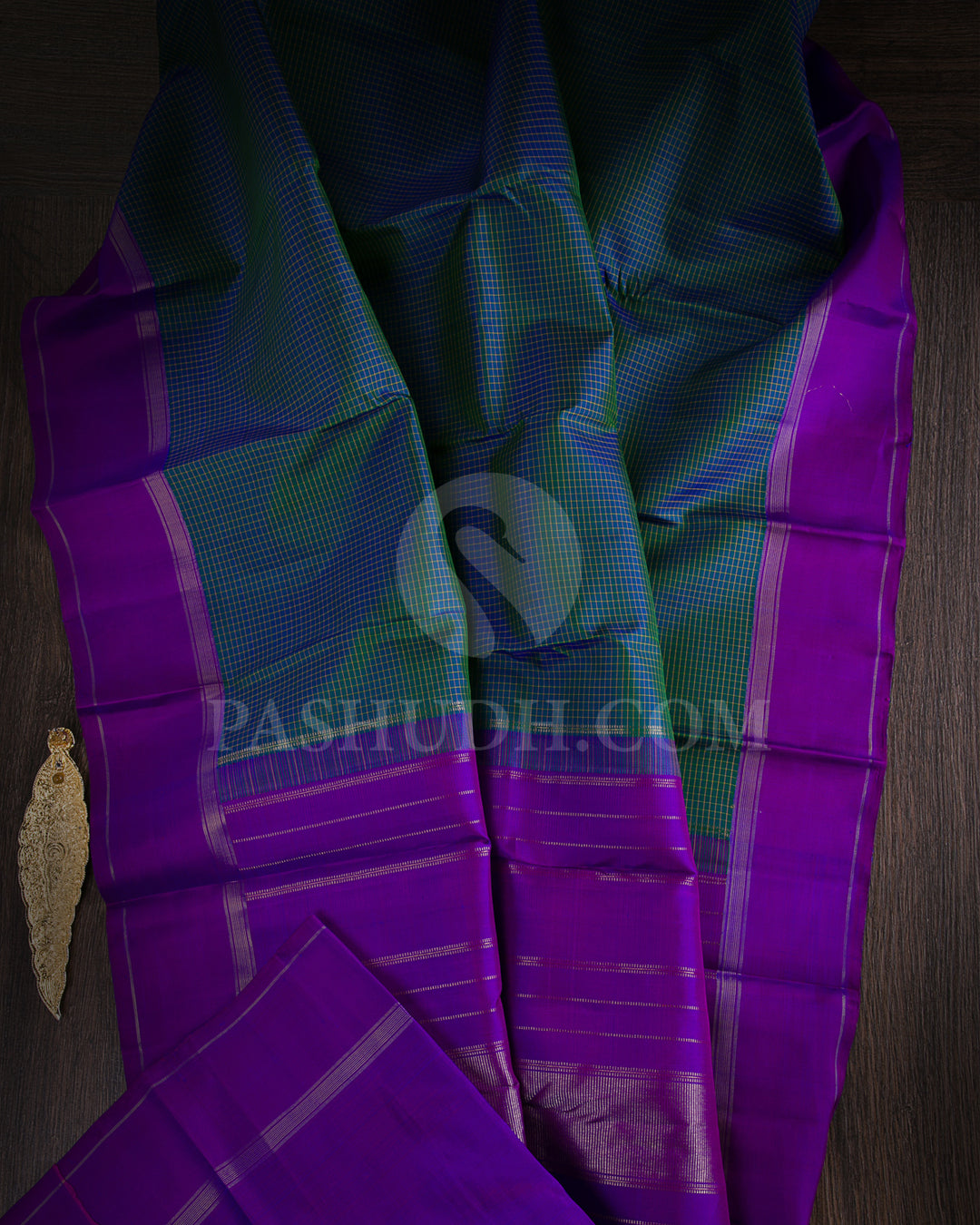 Ramar Green And Violet Kanjivaram Silk Saree - KF3