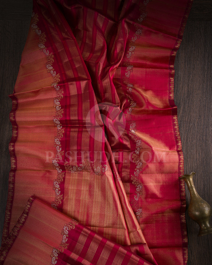 Red And Orange Kanjivaram Silk Saree - S1131(C)