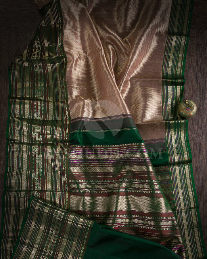 Gold And Green Kanjivaram Silk Saree - S1170(A)