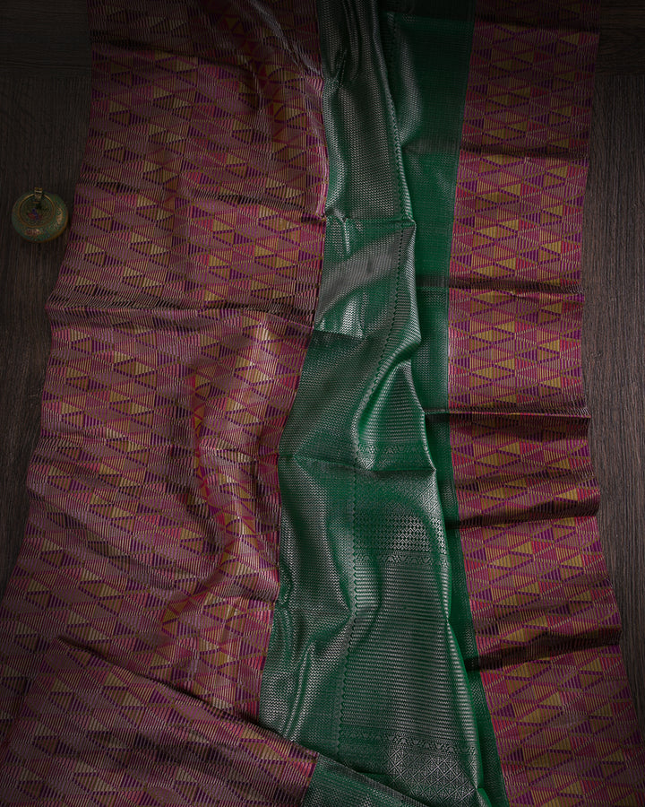 Green And Multi Coloured Kanjivaram Silk Saree - D530(B)
