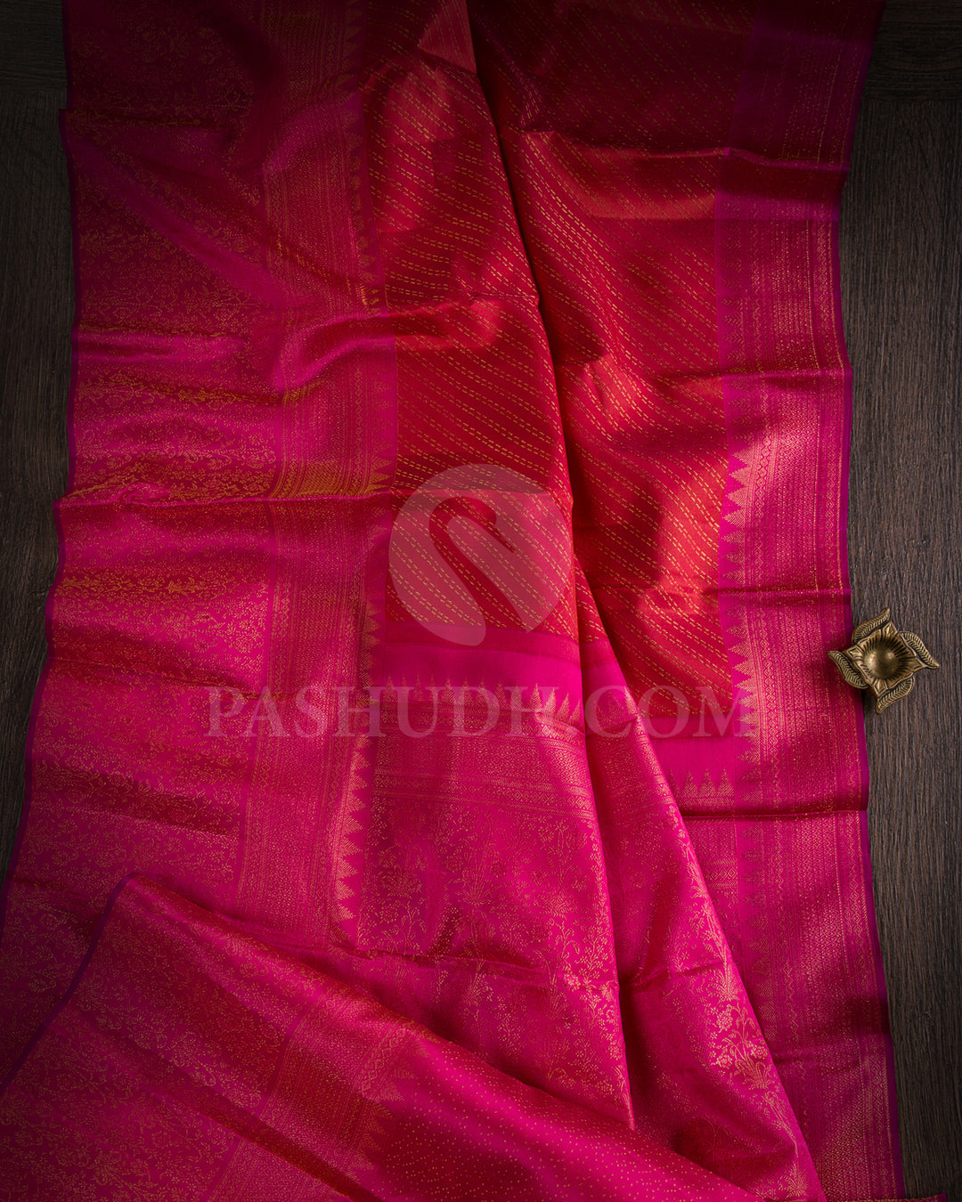 Red And Pink Kanjivaram Silk Saree - DJ321(A)