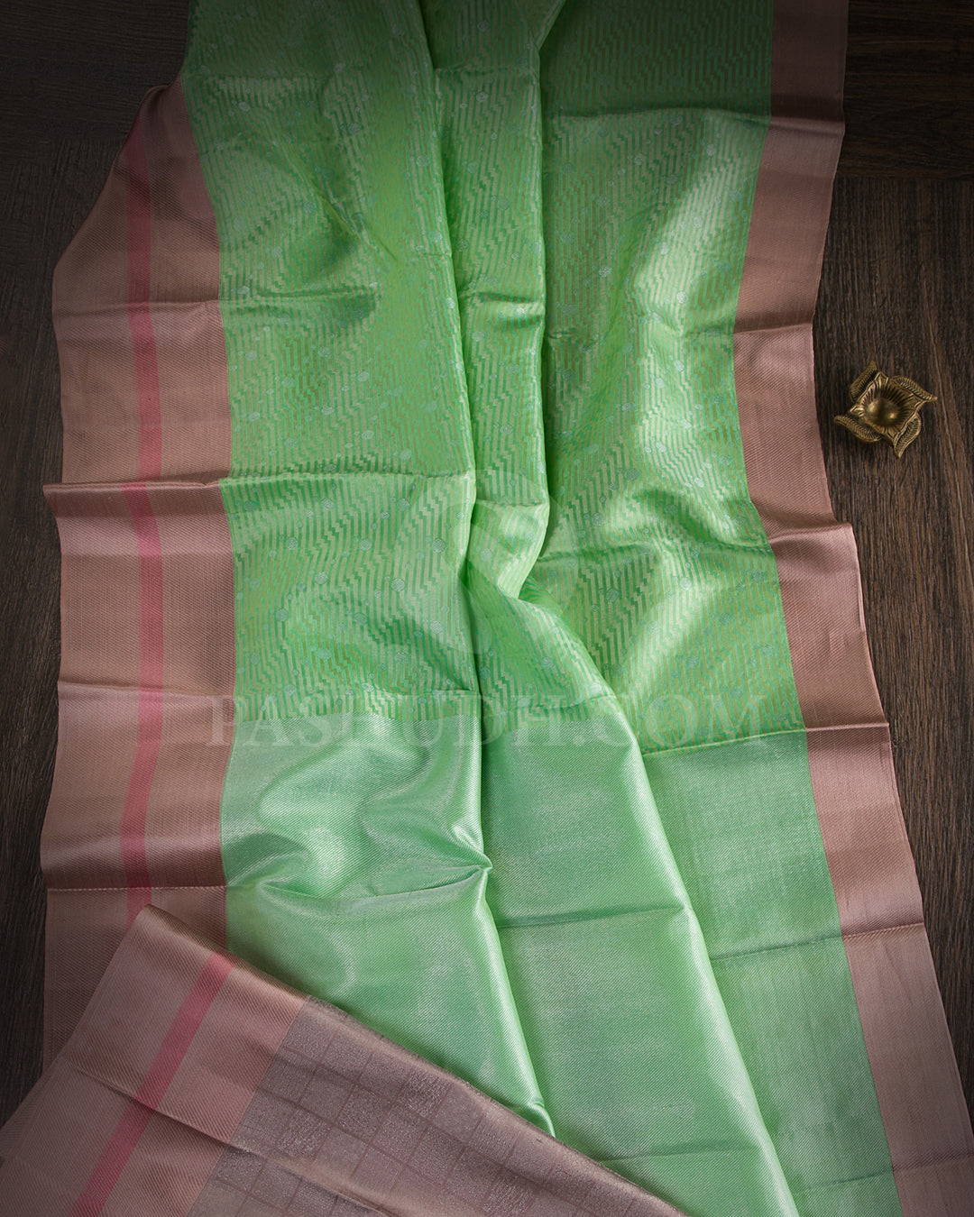 Rexona Green and Mild Chocolate Brown Kanjivaram Silk Saree - D536(C)