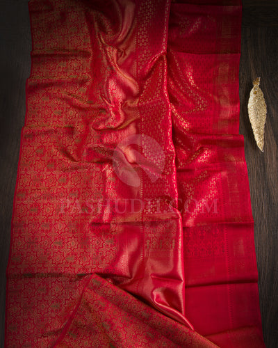 Bright Red Kanjivaram Silk Saree - S1191(A)