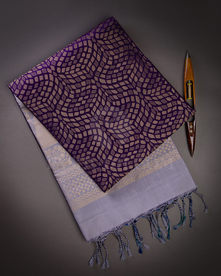 Dark Purple And Lilac Soft Silk Saree - C24