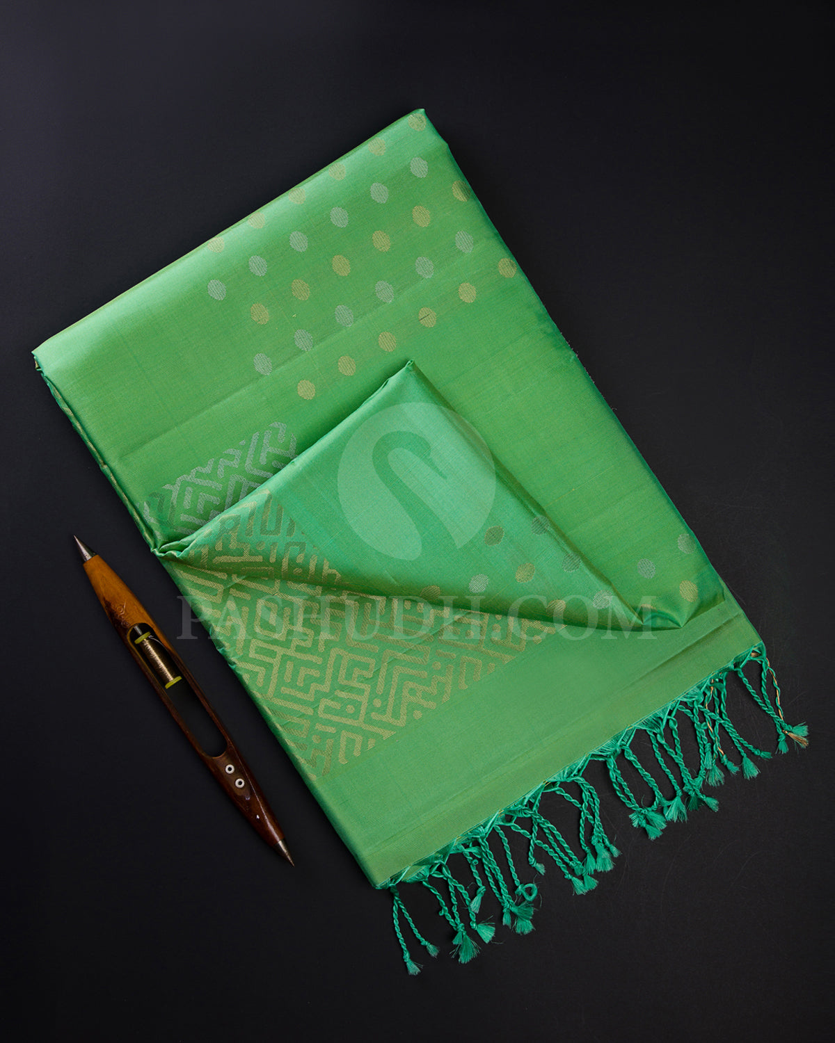 Green Soft Silk Saree - C1