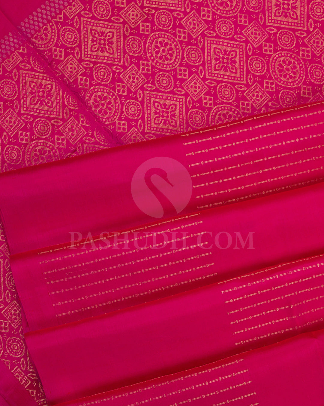 Rani Pink Soft Silk Saree - C2