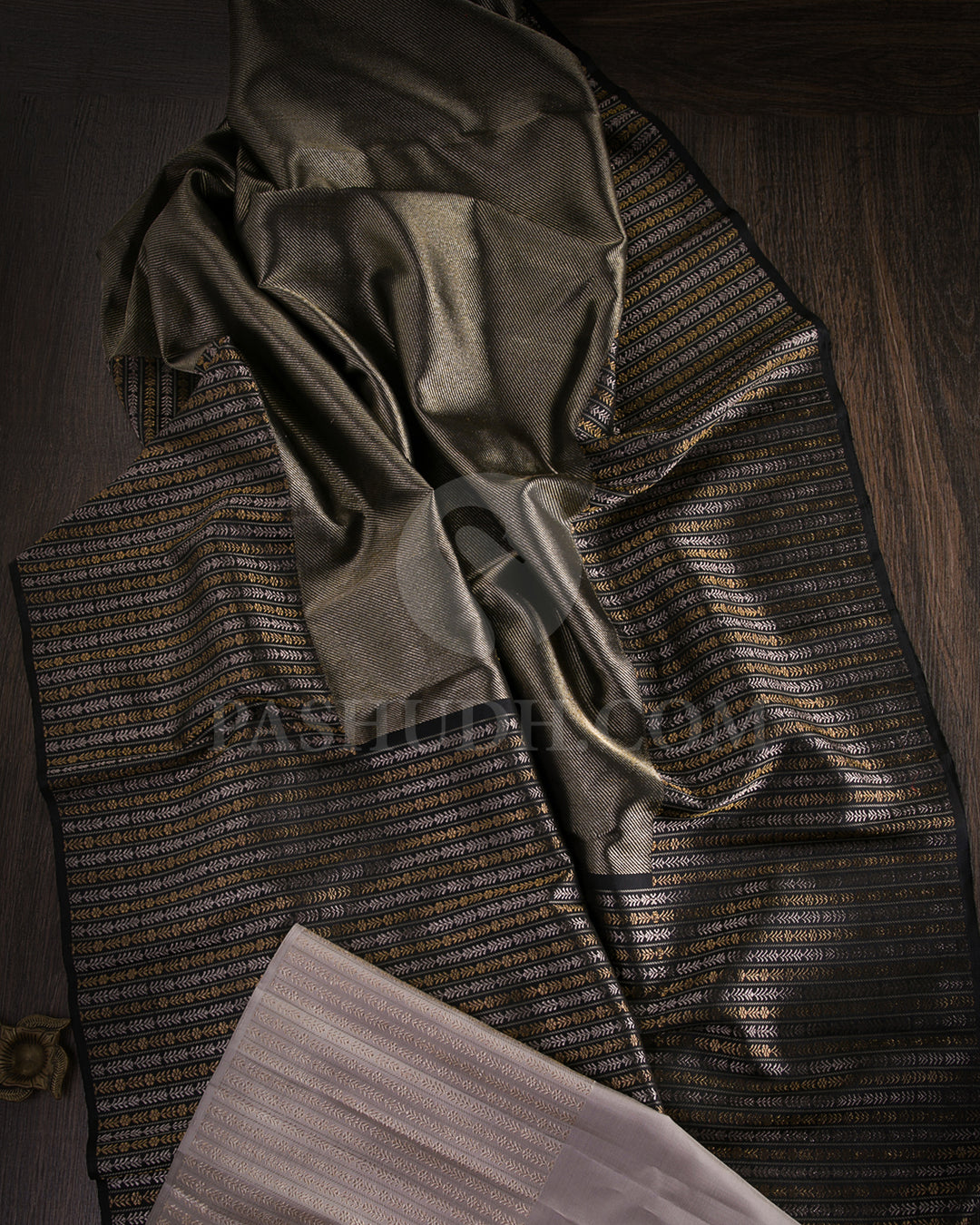 Black And Grey Kanjivaram Silk Saree - S1171(A)