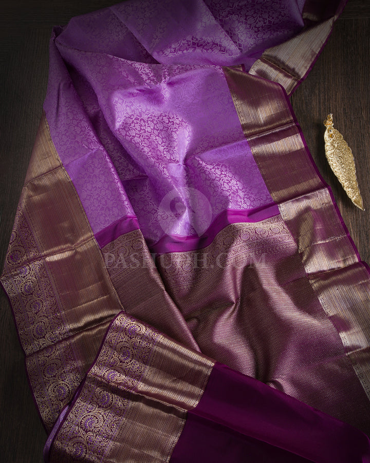 Lavender and Violet Kanjivaram Silk Saree - DT246(B)