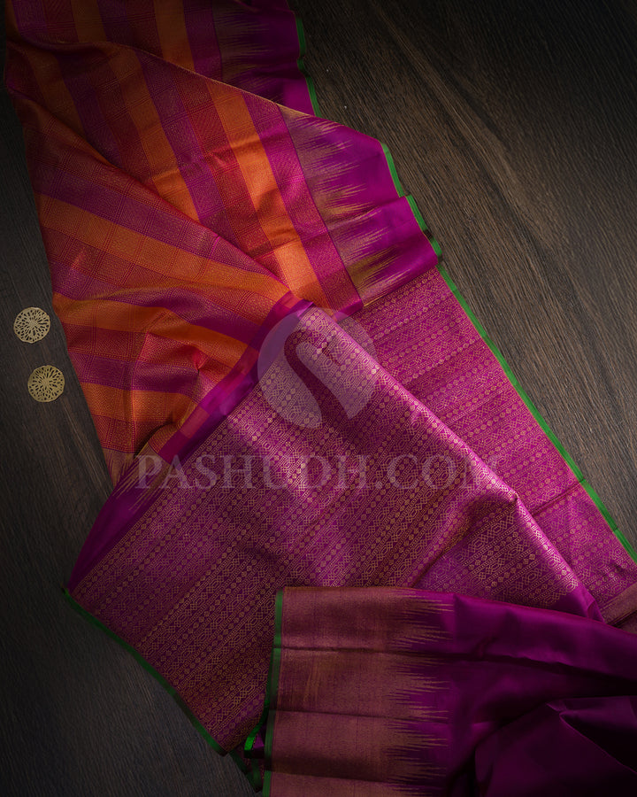Multicolored Kanjivaram Silk Saree-DJ436(C)