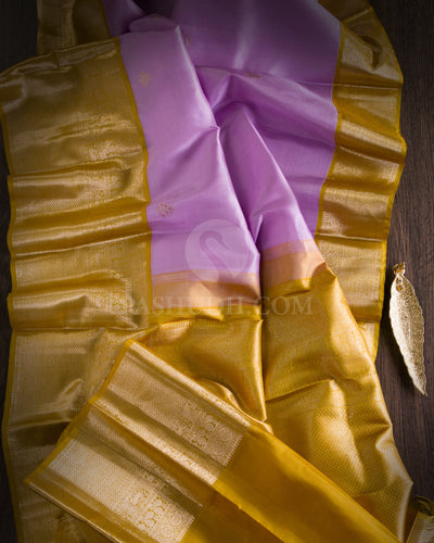 Lavender & Tuscany Yellow Kanjivaram Silk Saree - S998 - View 1