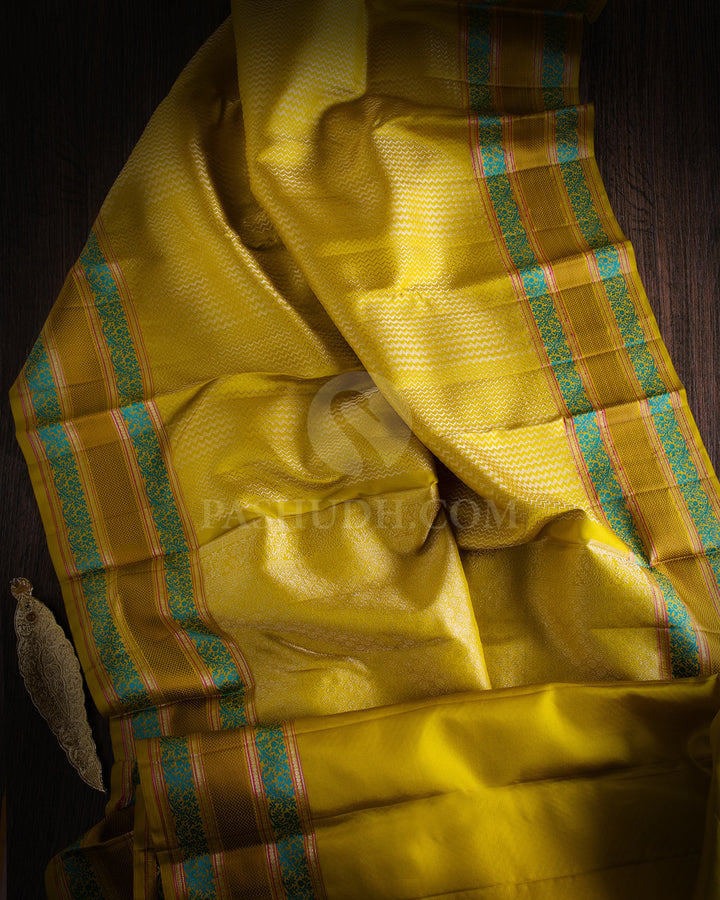 Yellow Kanjivaram Silk Saree - DJ247