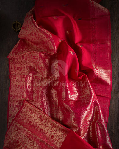 Red Kanjivaram Silk Saree - S1111(A) - View 1