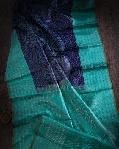 Royal Blue And Sky Blue Kanjivaram Silk Saree - D507(E)