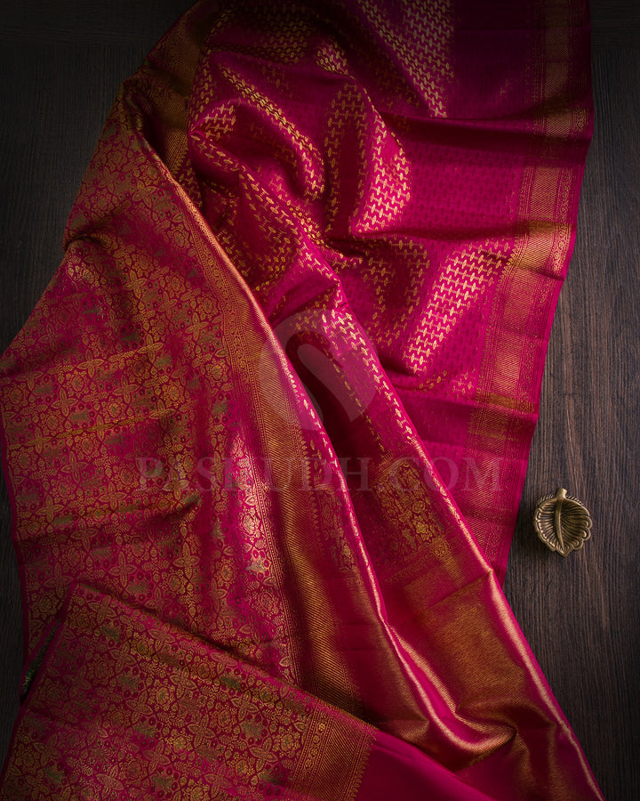 Crimson Pink Kanjivaram Silk Saree - S1191(C)