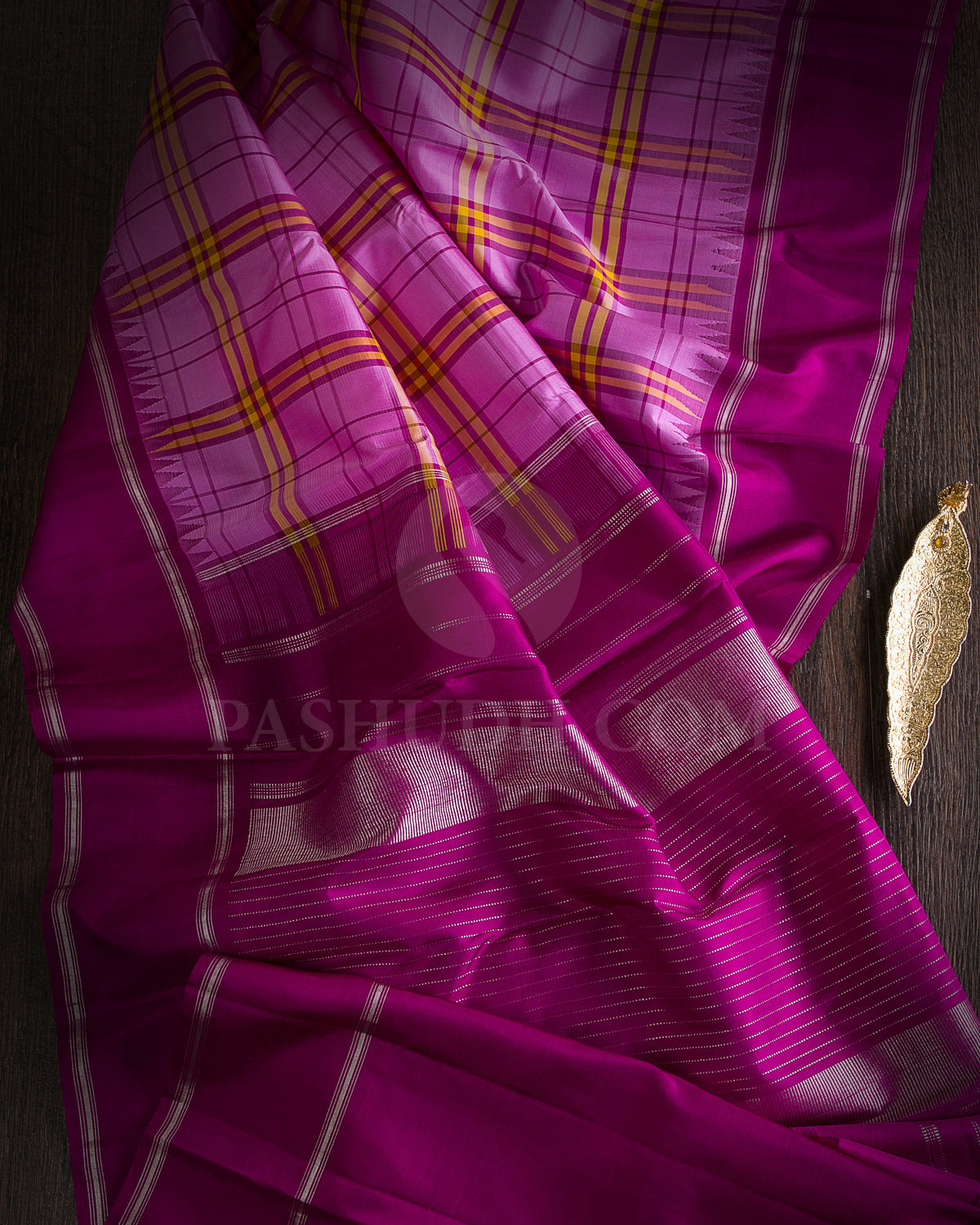 Rose Pink And Rouge Pink Traditional Kanjivaram Silk Saree - AK3