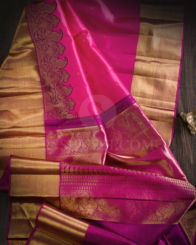 Candy Pink And Violet Kanjivaram Silk Saree - S1250(A)