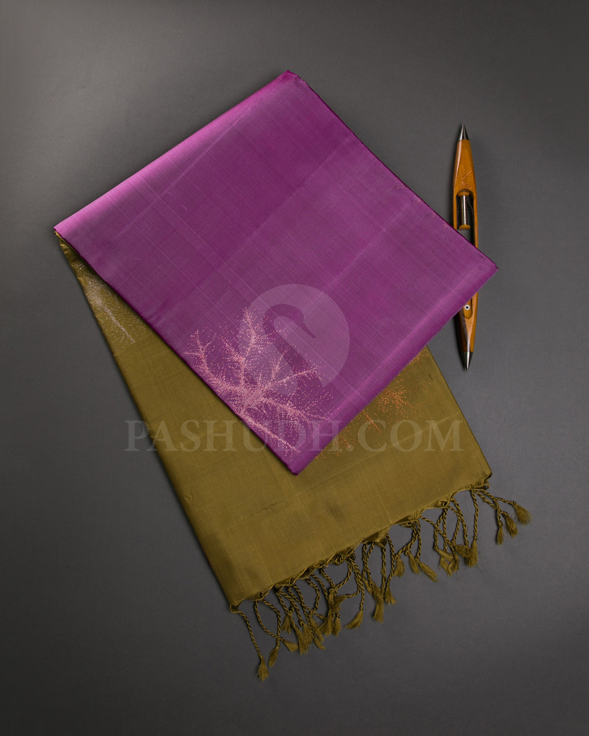 Magenta And Mehendi Green Soft Silk Saree - C84