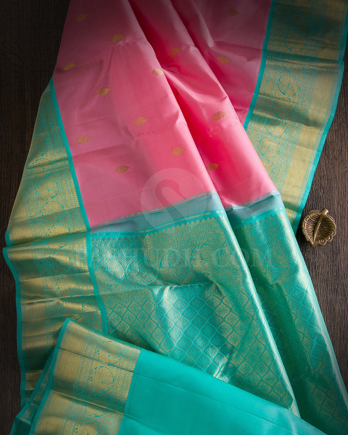 Baby Pink And Sky Blue Traditional Kanjivaram Silk Saree - SVJ33