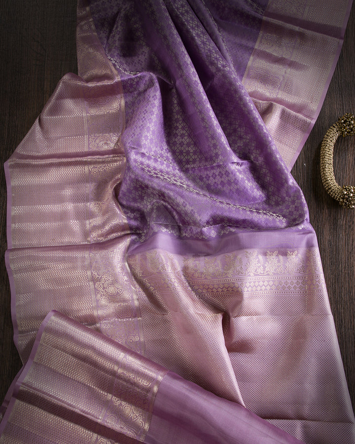 Lavender and Lilac Kanjivaram Silk Saree - DT289(A)