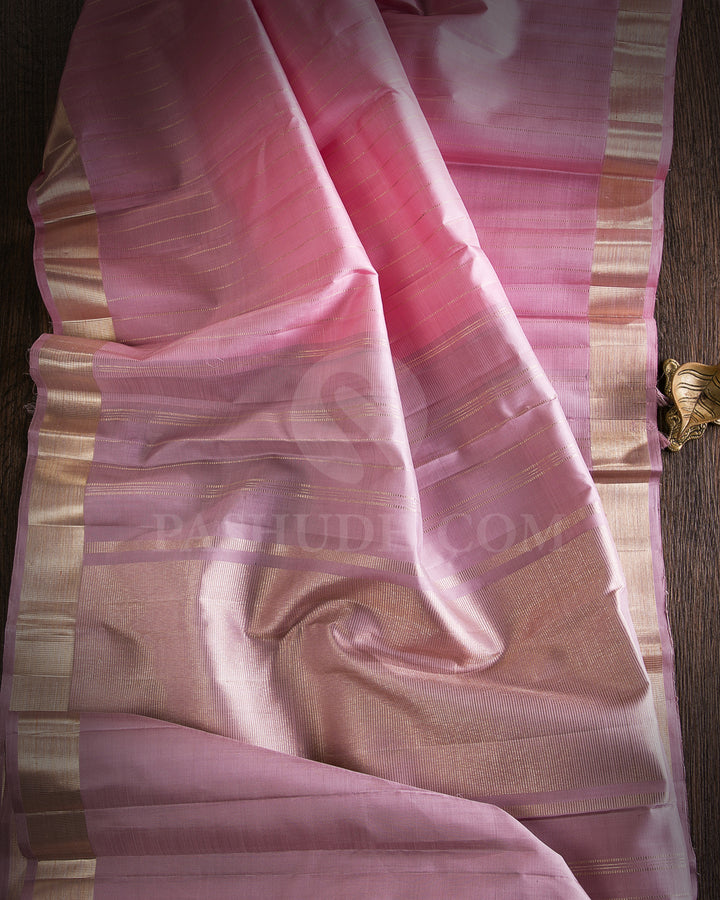 Pastel Pink And Beige Shot Pink Traditional Kanjivaram Silk Saree - SVJ2