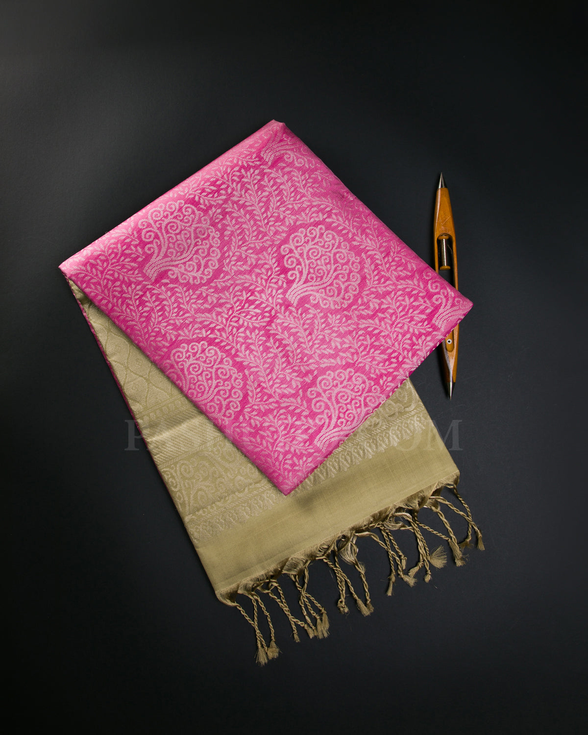 Rose Pink And Beige Soft Silk Saree - C38