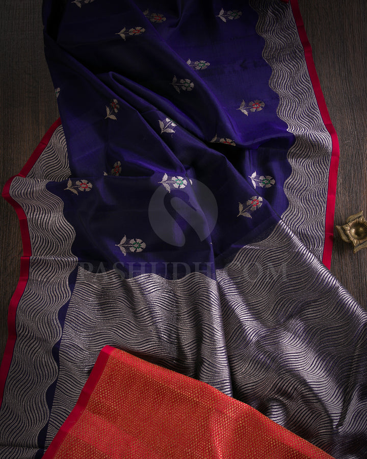 Navy Blue Kanjivaram Silk Saree - S1061(D)