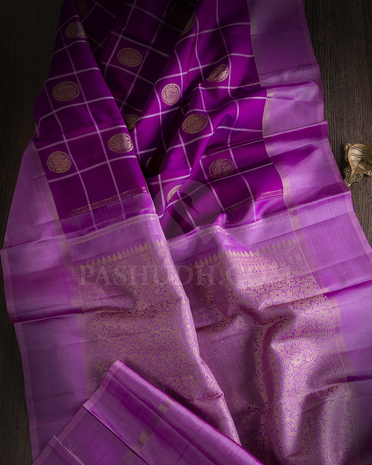 Violet And Lavender Traditional Kanjivaram Silk Saree - K10