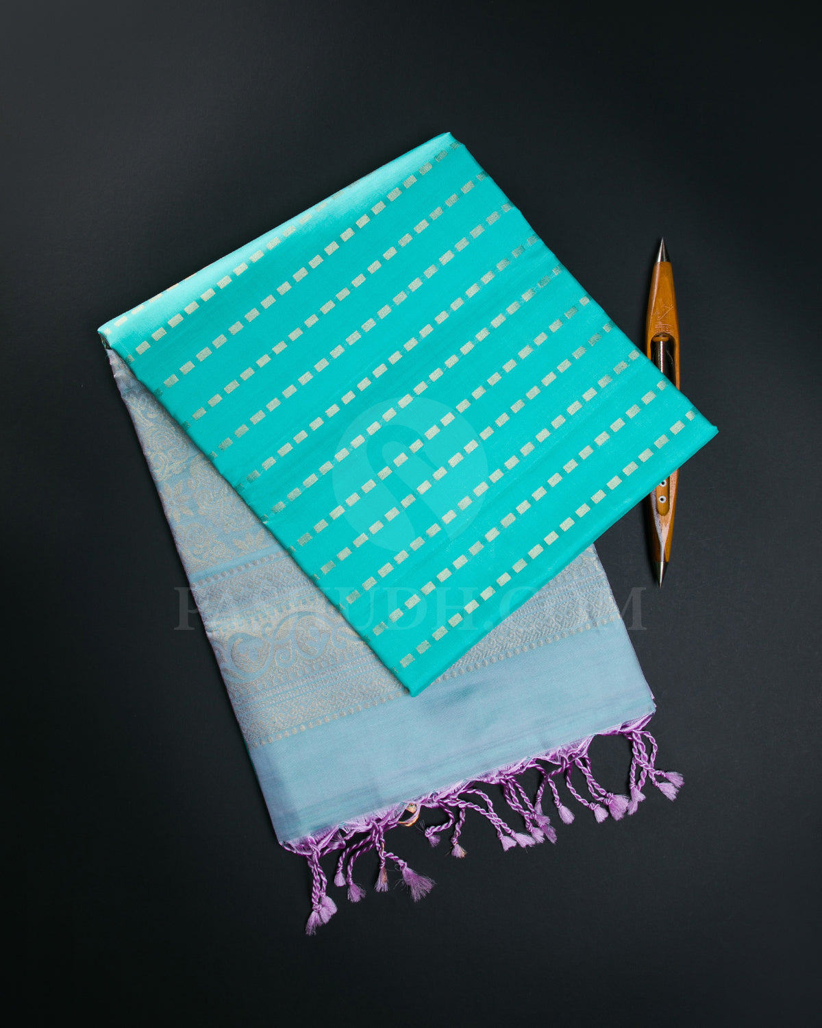 Sky Blue And Powder Blue Soft Silk Saree - C75