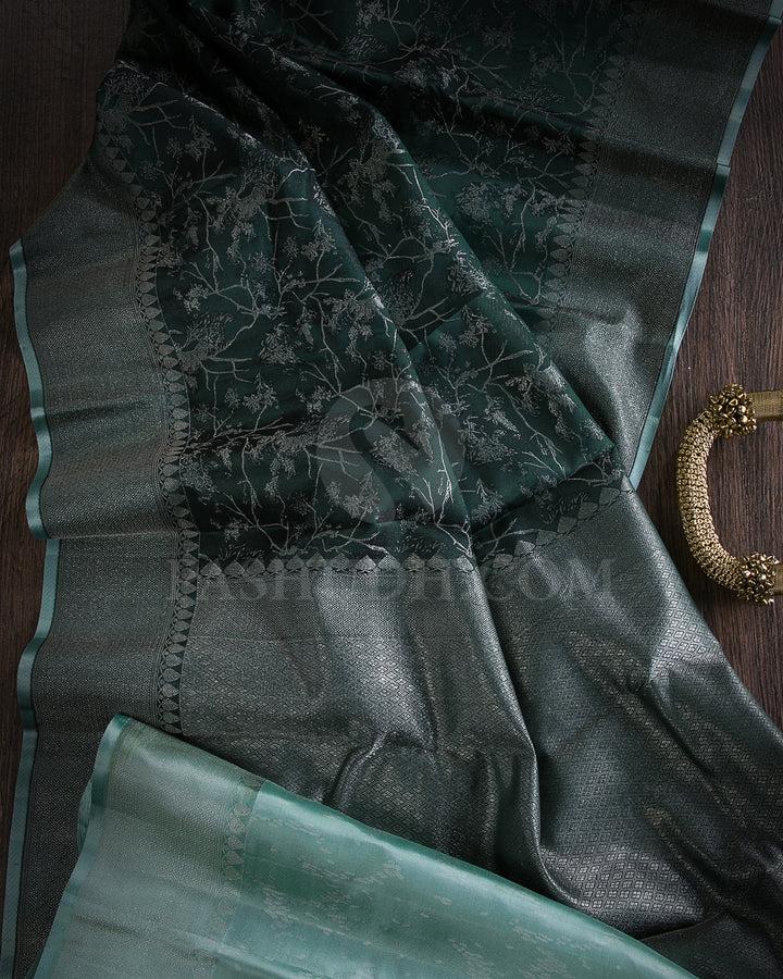 Deep Green Kanjivaram Silk Saree - D553(C)