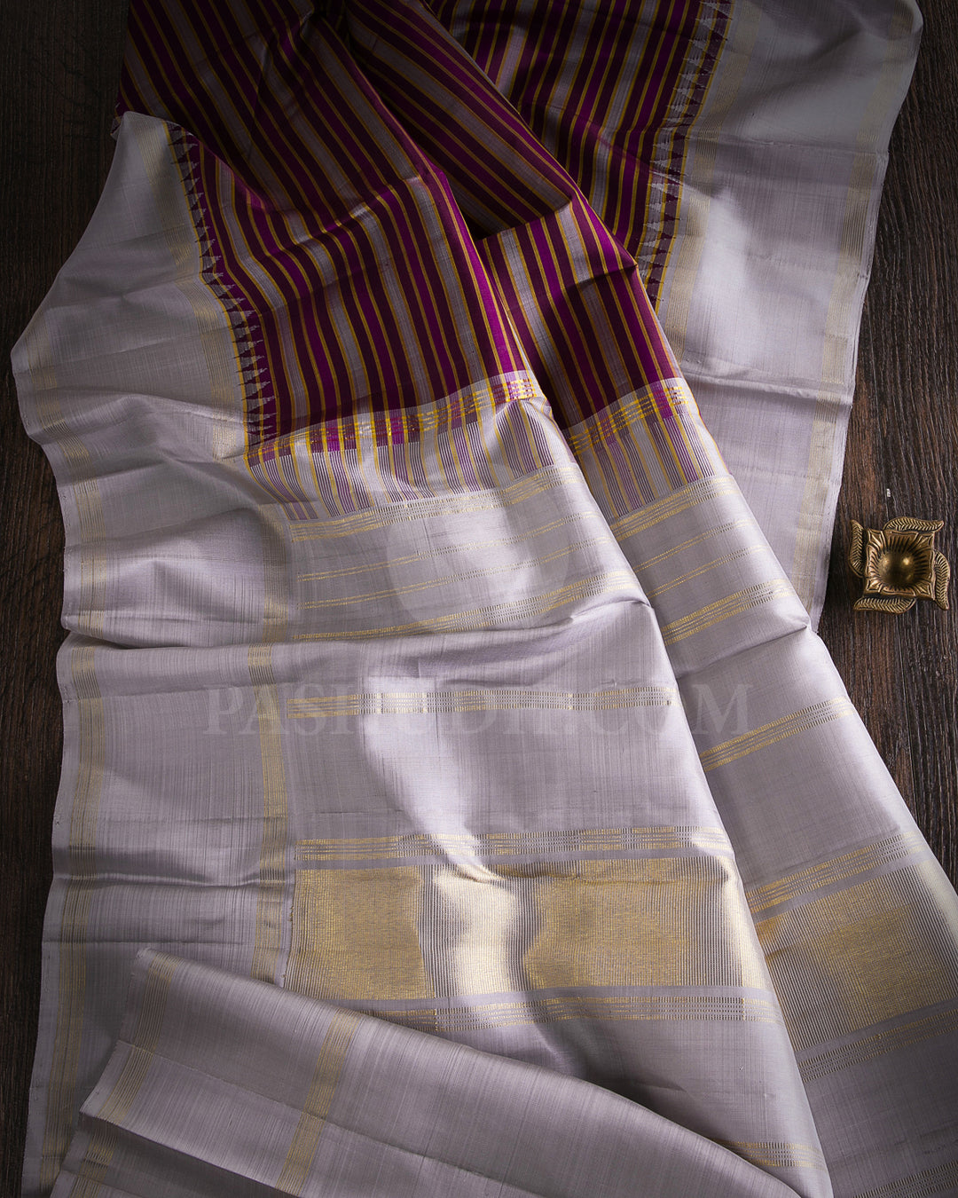 Multicolour and Grey Traditional Kanjivaram Silk Saree - AK7