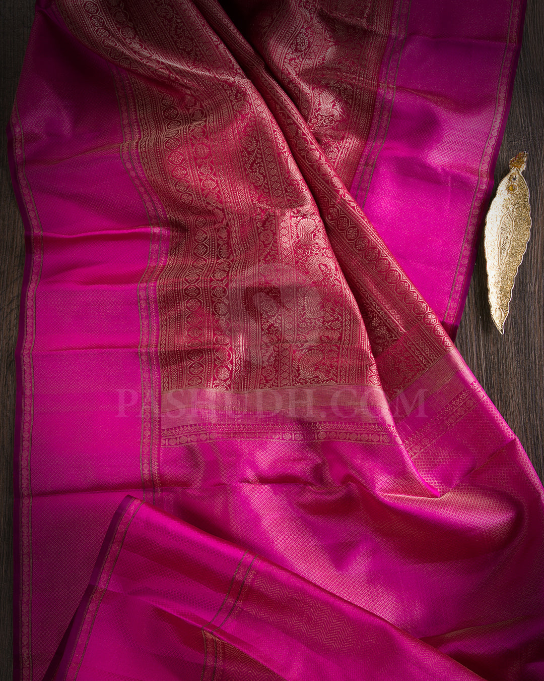Kumkum Red And Rose Pink Kanjivaram Silk Saree - D574(B)