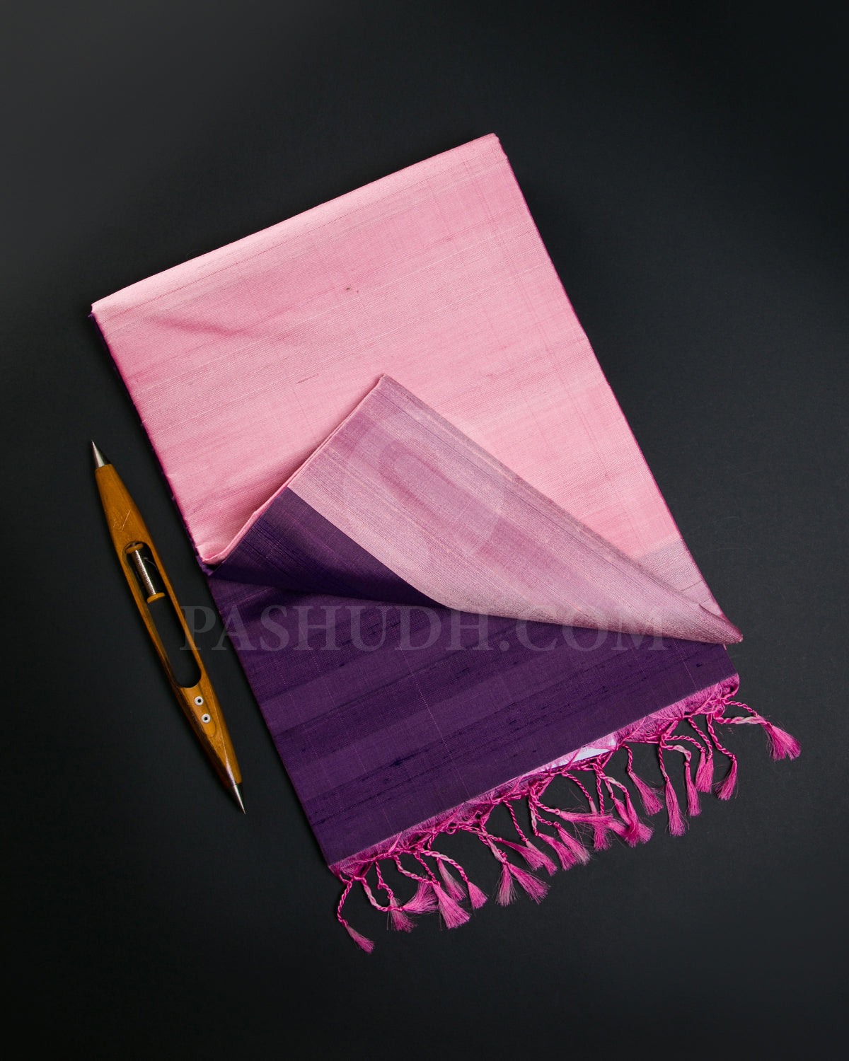 Baby Pink And Violet Soft Silk Saree - C87