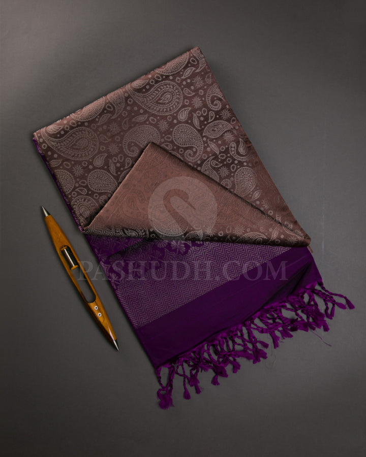 Light Brown And Violet Soft Silk Saree - C47