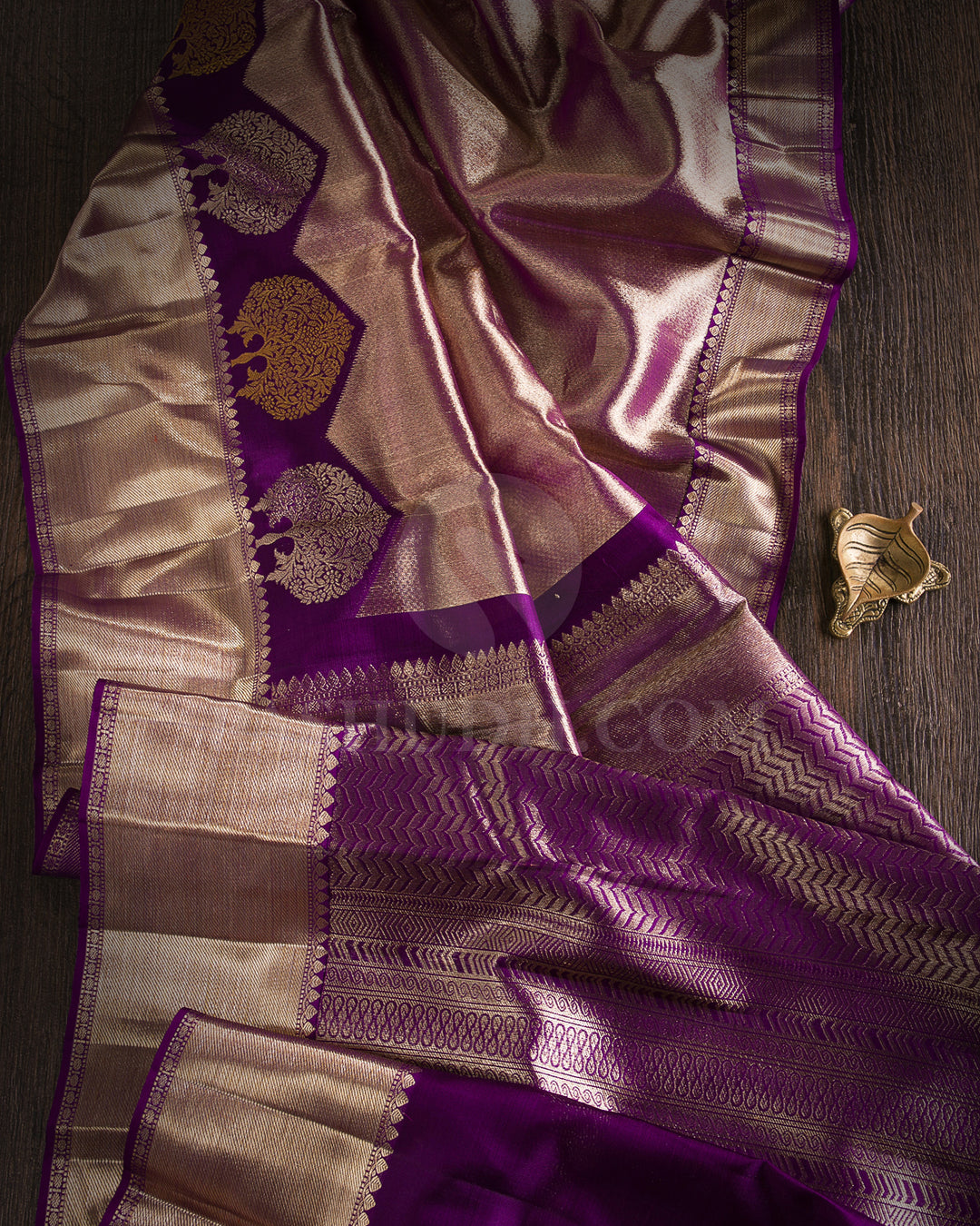 Purple Organza Shimmer Kanjivaram Silk Saree - S1096(B)