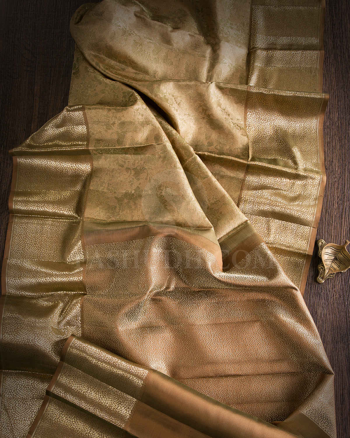 Beige And Pastel Brown Kanjivaram Silk Saree - DJ331(A)