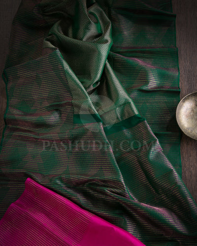 Forest Green Kanjivaram Silk Saree - S1108(B)