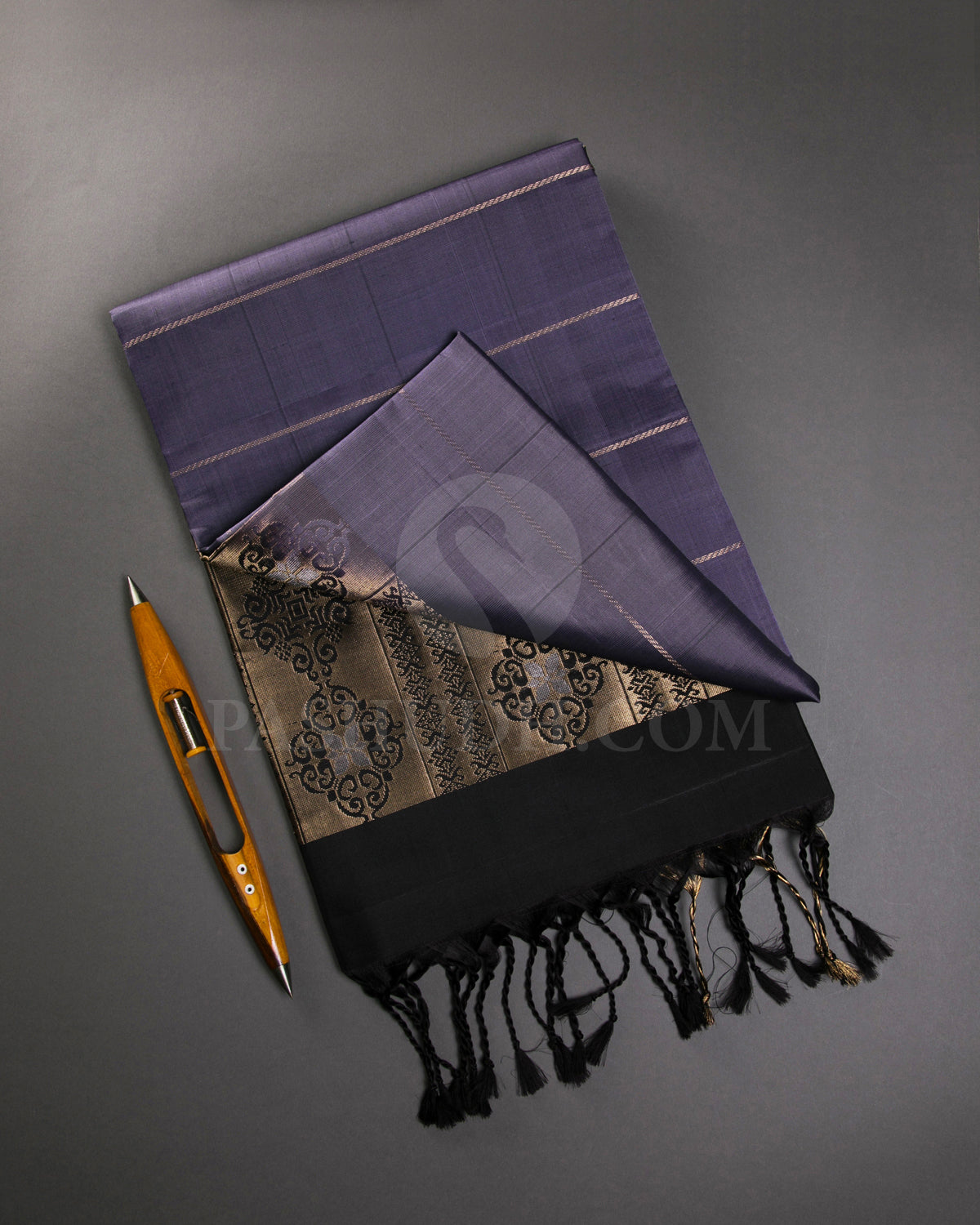 Violet And Gold Soft Silk Saree - C95