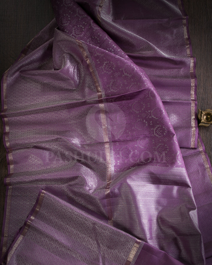 Dark Lavender Kanjivaram Silk Saree - DT257(D)