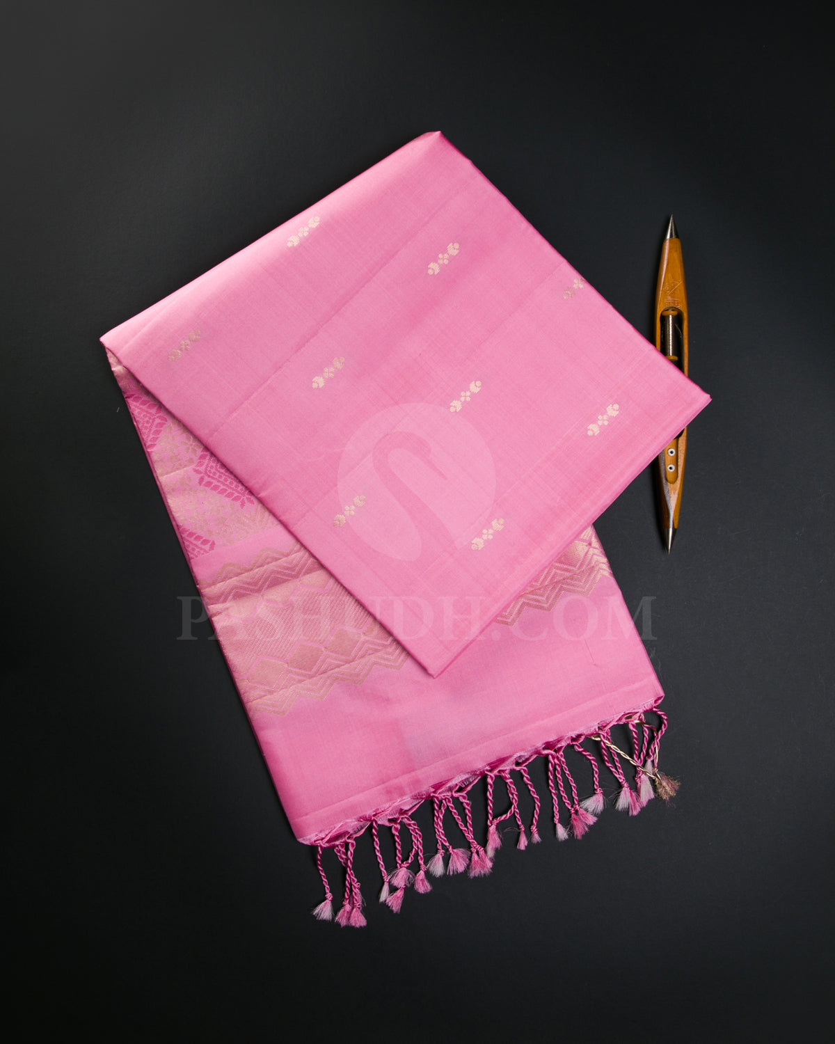 Baby Pink Soft Silk Saree - C50