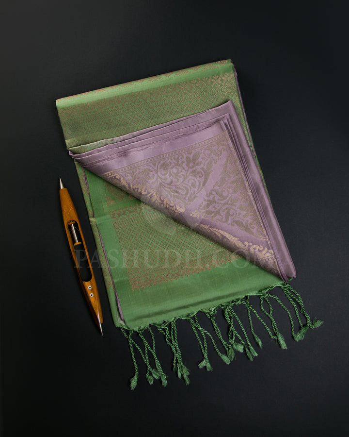 Light Lavender And Pastel Green Soft Silk Saree - C66