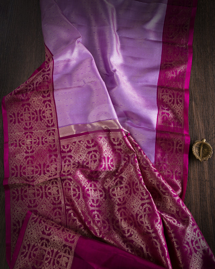 Lavender And Magenta Kanjivaram Silk Saree - S1266(B)