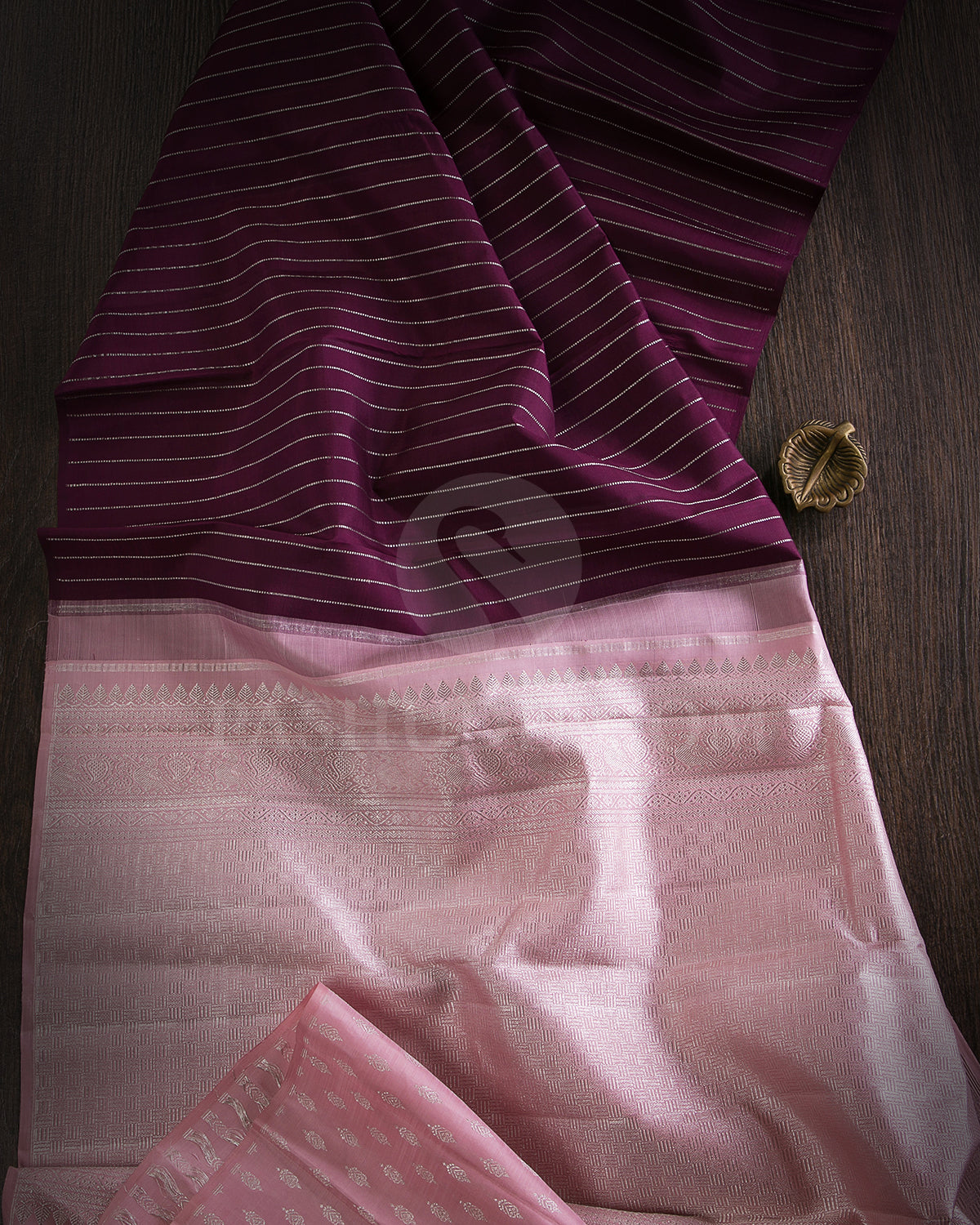 Wine Shade And Baby Pink Traditional Kanjivaram Silk Saree - SVJ49