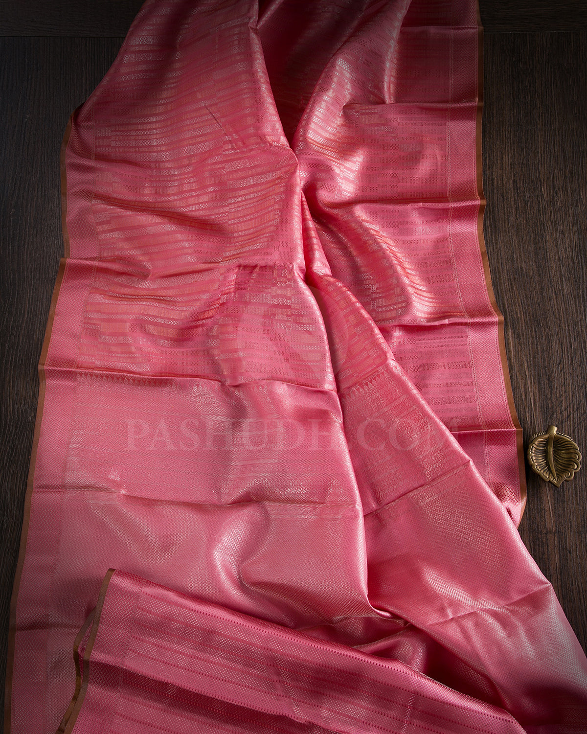 Peachy Pink Kanjivaram Silk Saree - D580(B)