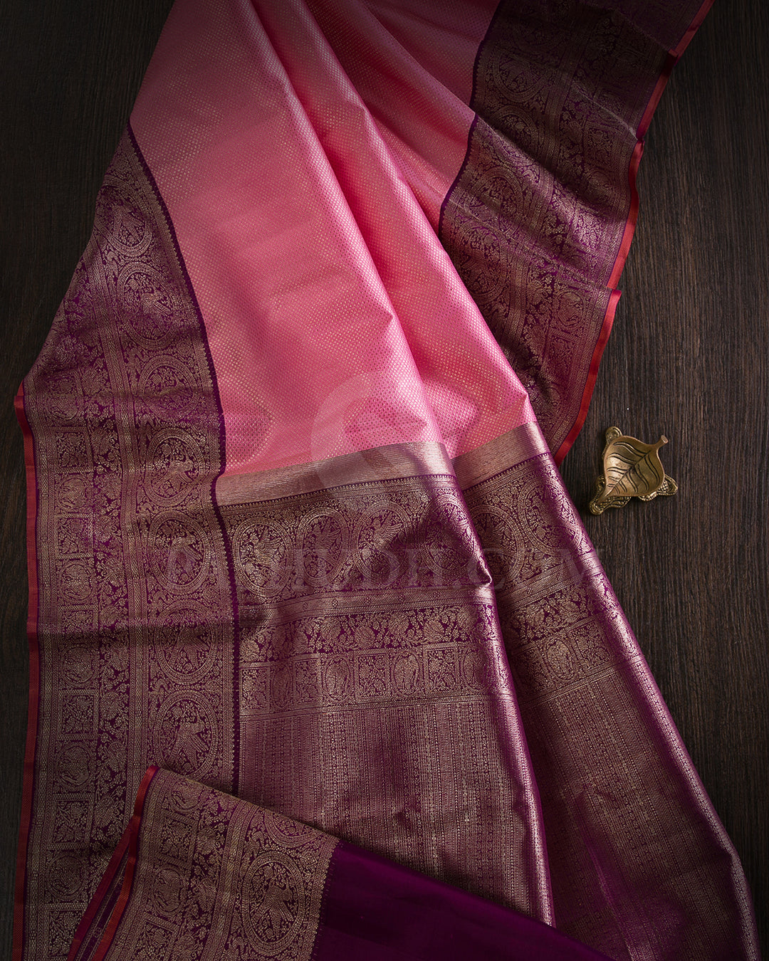 Pink And Purple Kanjivaram Silk Saree - S1335(A)