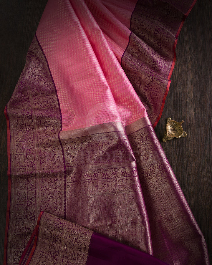 Pink And Purple Kanjivaram Silk Saree - S1335(A)